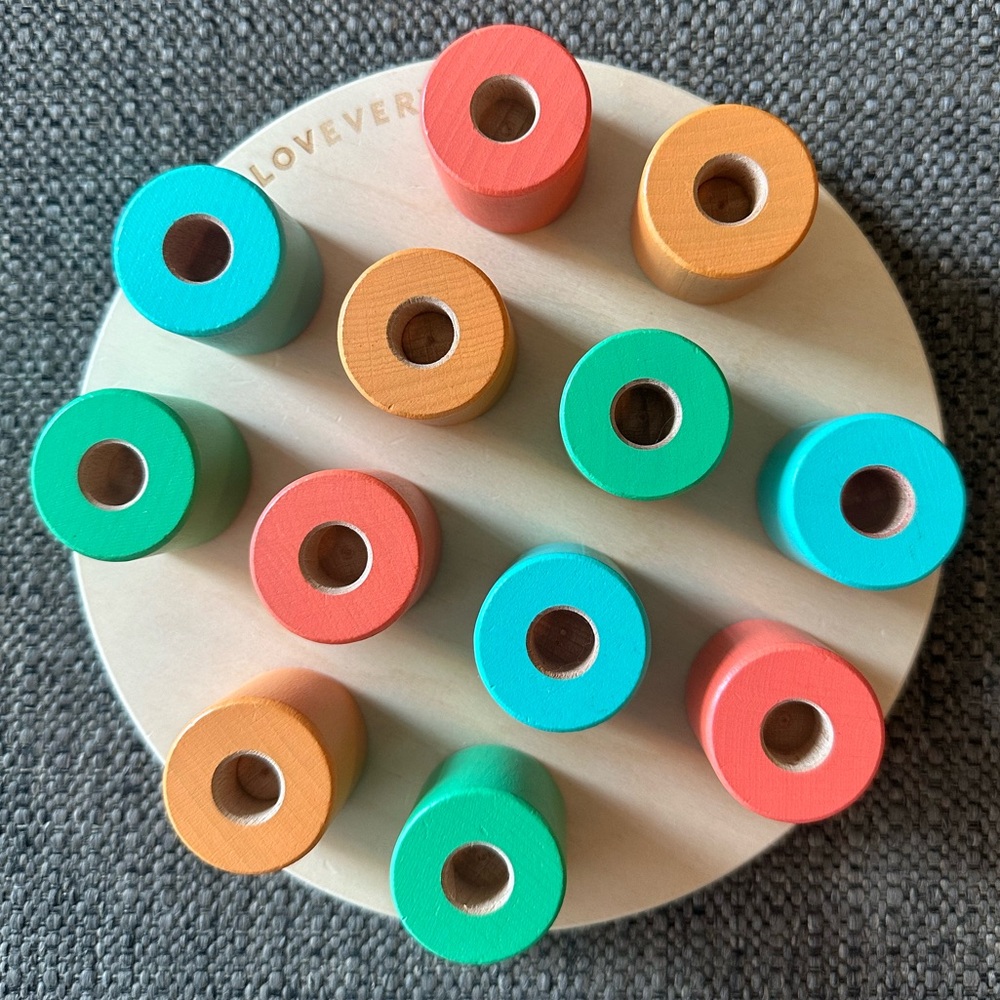 Lovevery Round Wooden Stacking Pegboard